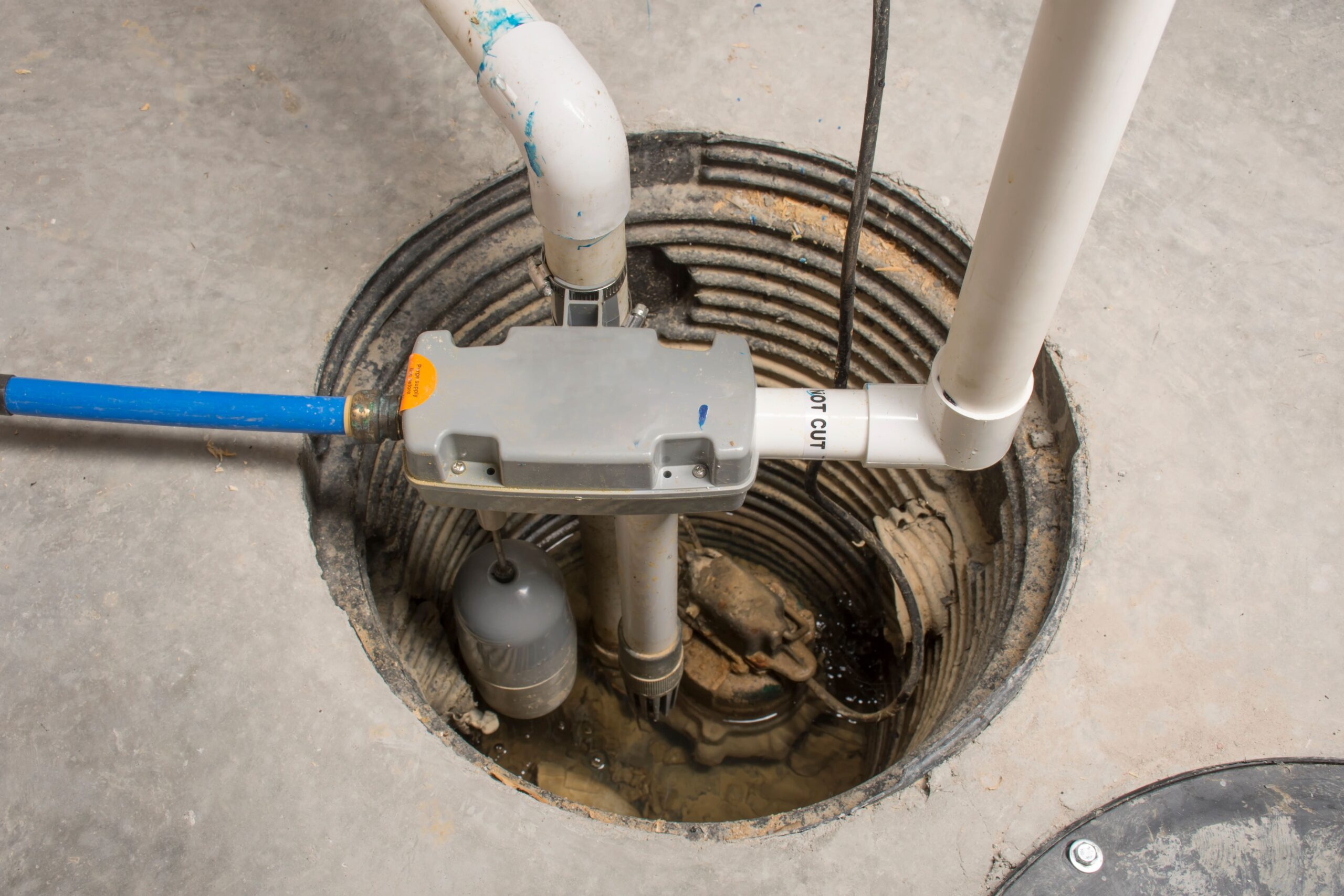 working Sump pump in basement